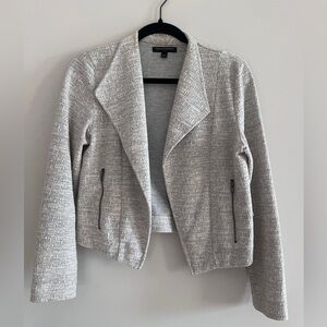 Banana Republic Cropped Knit Grey and White Blazer